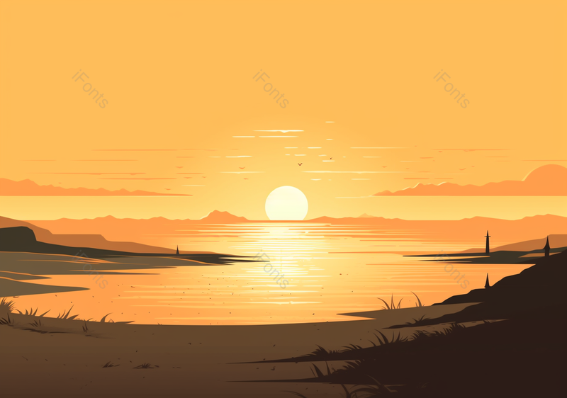 夏天黄昏度假海边灯塔日出,插画/手绘图,插画/手绘图库,插画/手绘图下载,插画/手绘